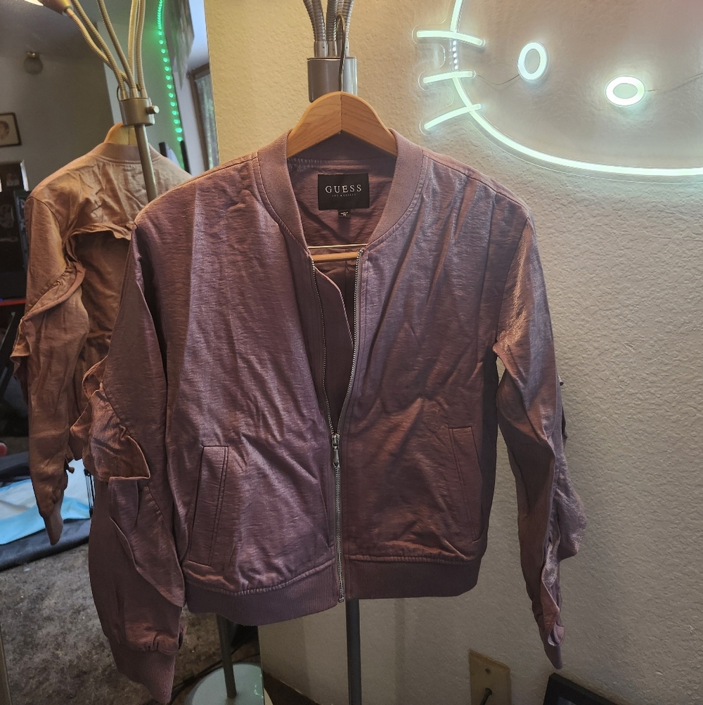 💝💝💝GUESS Women's Dusty Mauve Bomber Jacket💝💝💝